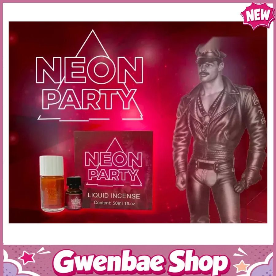Chai Hít Cực Mạnh Lên Đỉnh Nhanh Combo popper dạ quang Neon Party Đỏ 50ml Mỹ - Chai 40ml + 10ml - Gwenshop Chính Hãng