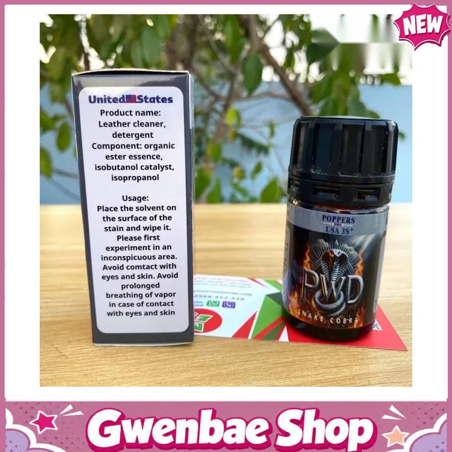 Chai Hít Thư Giãn Bay Phê Cho Cặp Đôi Popper 3S+ Snake Cobra USA 40ml PWD - Gwenshop Chính Hãng