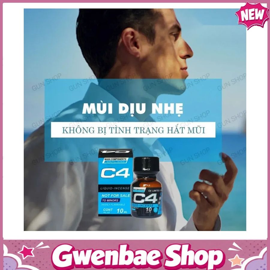 Dung Dịch Hít Tăng Hưng Phấn Khi Yêu Popper C4 Blue 10ml Mỹ tăng khoái cảm trải nghiệm - Gwenshop Chính Hãng
