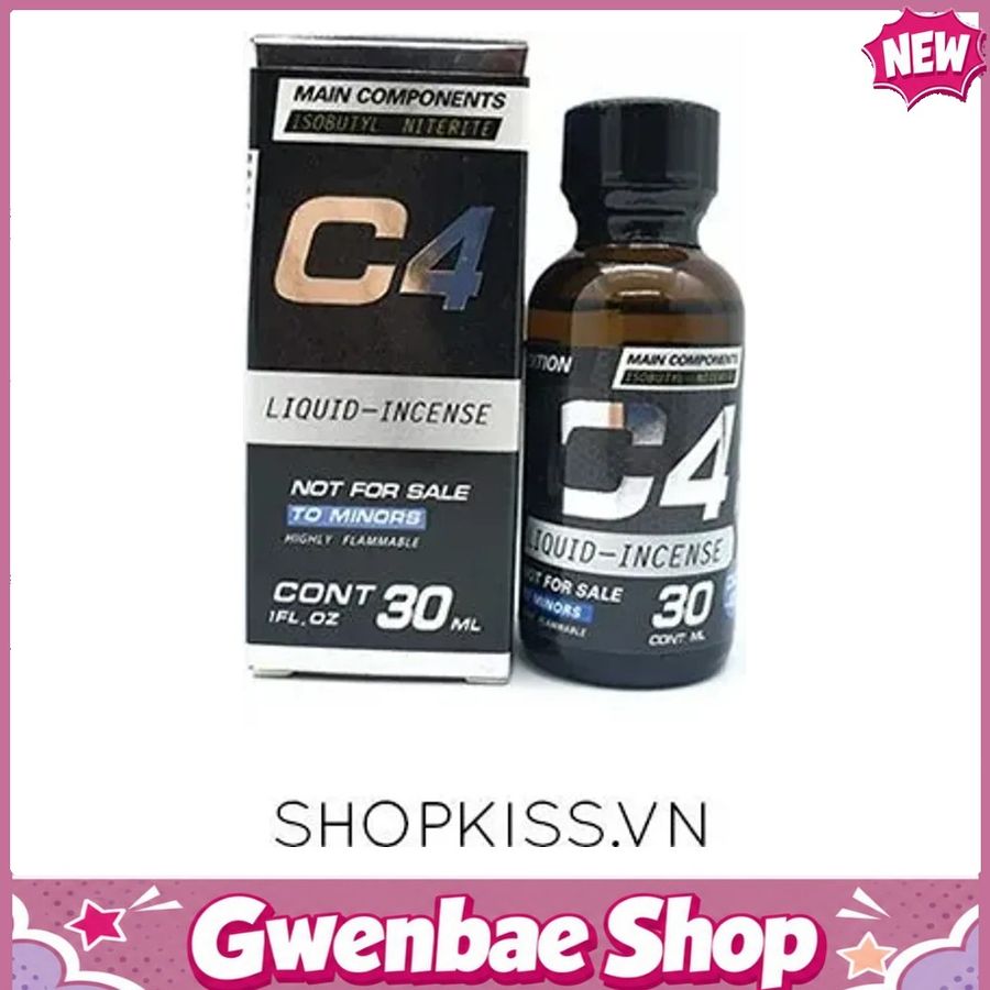 Chai Hít Cực Mạnh Lên Đỉnh Nhanh Popper C4 Long Lasting 30ml cao cấp kích thích mạnh mẽ an toàn - Gwenshop Chính Hãng