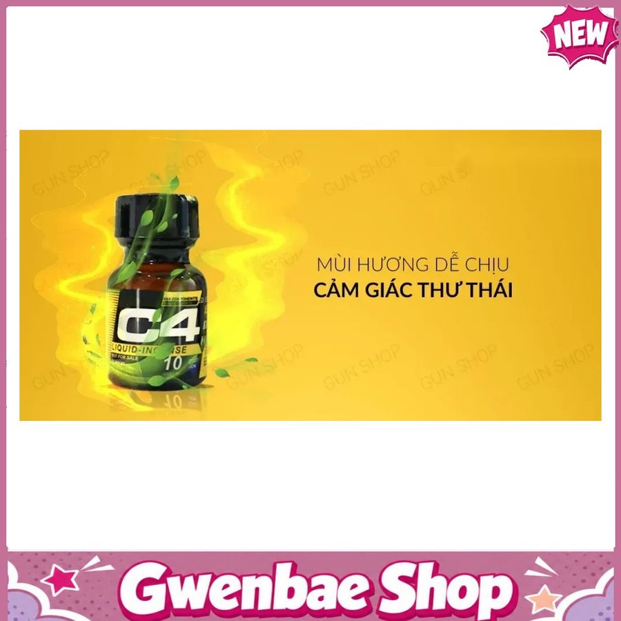 Chai Hít Thư Giãn Bay Phê Cho Cặp Đôi Popper C4 Yellow 10ml USA tăng khoái cảm mạnh mẽ - Gwenshop Chính Hãng