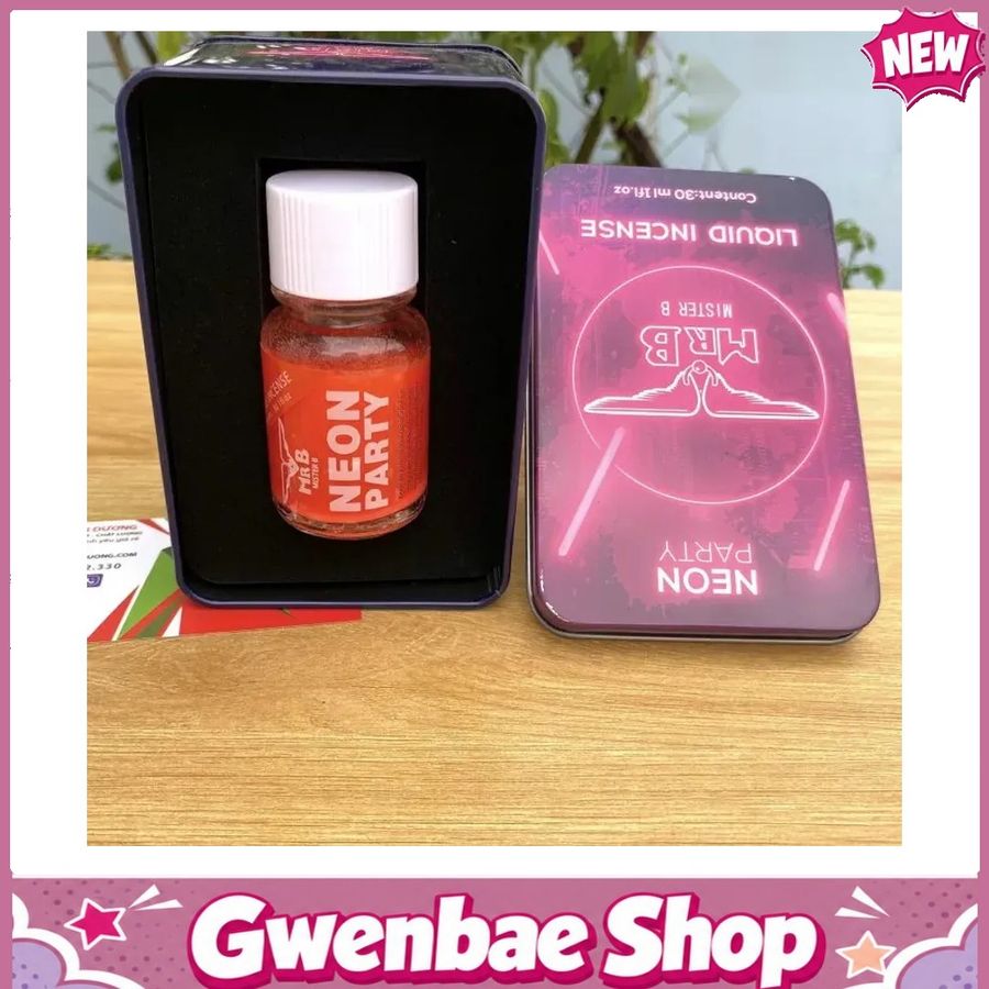 Chai Hít Tăng Khoái Cảm Kích Thích Bao Phê Popper Neon Party Đỏ Mr.B 30ml hộp thiếc sang trọng tăng khoái cảm hưng phấn - Gwenshop Chính Hãng