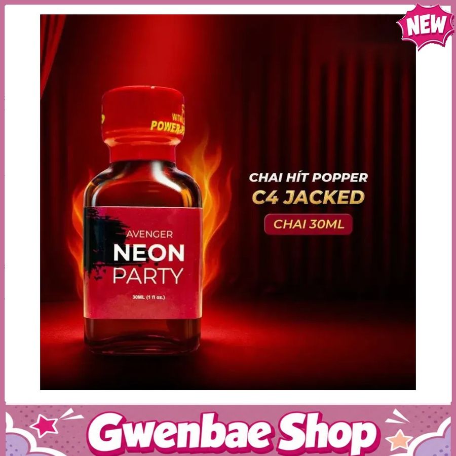 Chai Hít Cực Mạnh Lên Đỉnh Nhanh Popper PWD Avenger Neon Party Red 30ml tăng khoái cảm cực đỉnh - Gwenshop Chính Hãng