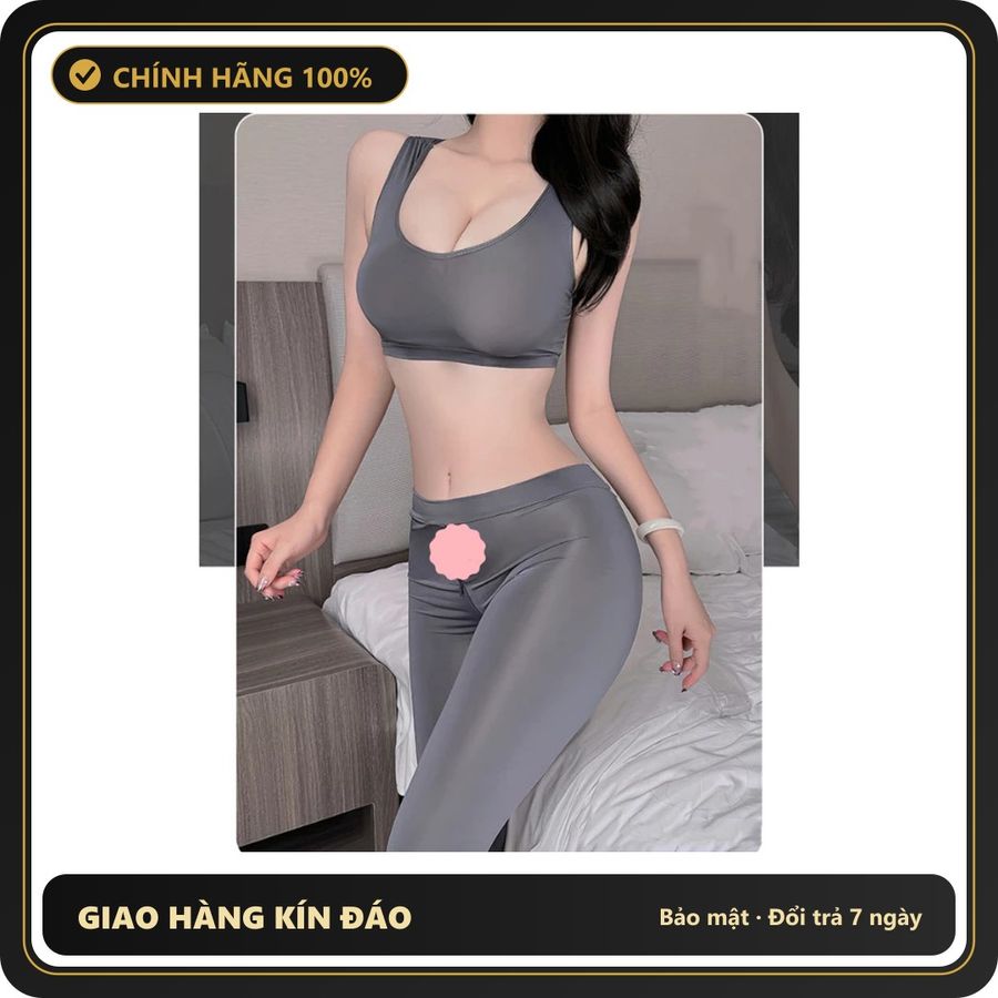 Trang Phục Yoga Bó Sát Xẻ Đáy Có Zip N237 Xám chính hãng - co giãn thoải mái, freesize, chất vải mềm mát - giao hàng che tên kín đáo