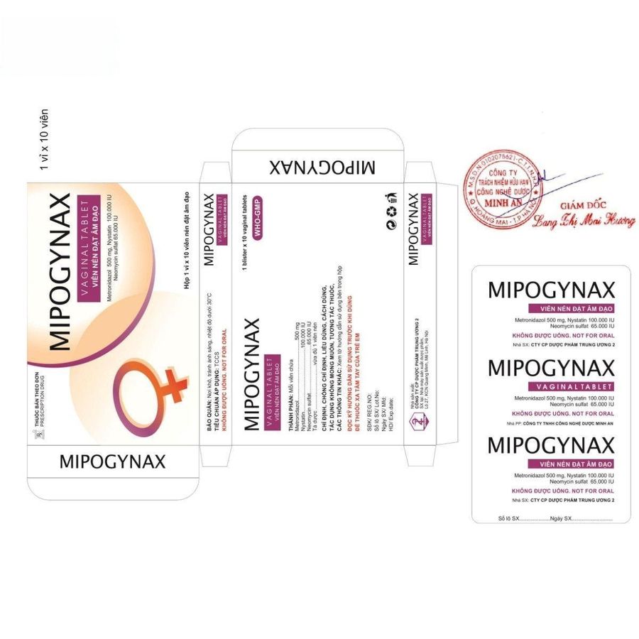 Viên nén đặt âm đạo Mipogynax - Điều trị viêm âm đạo do vi khuẩn và nấm cho phụ nữ - mẫu mới