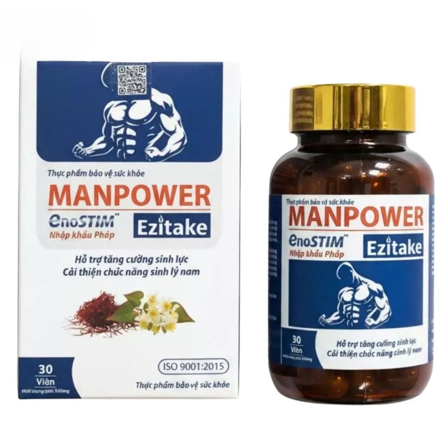 Viên uống Manpower Ezitake - Bổ thận, mạnh gân cốt, hỗ trợ sinh lực nam giới trưởng thành - mẫu mới