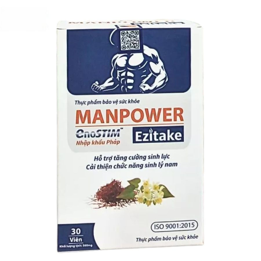 Viên uống Manpower Ezitake - Bổ thận, mạnh gân cốt, hỗ trợ sinh lực nam giới trưởng thành - đóng gói kín