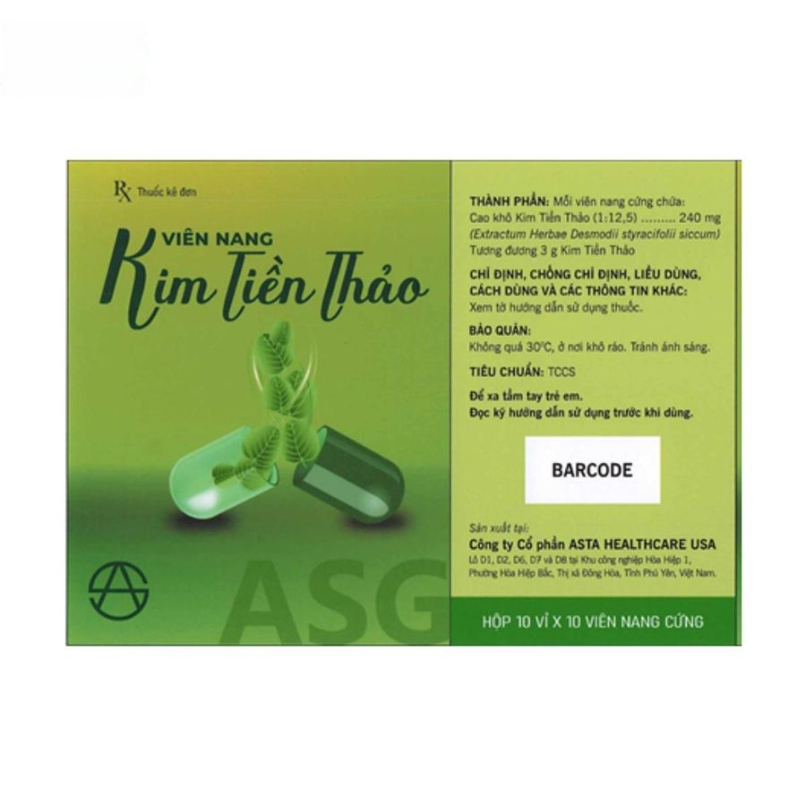 Viên nang Kim Tiền Thảo 240mg - Điều trị sỏi đường tiết niệu và viêm bể thận cho người lớn - hàng chuẩn