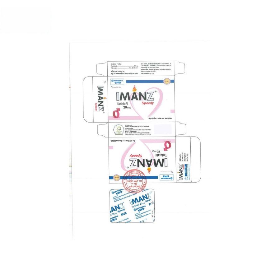 Viên uống Imanz Speedy 20mg - Điều trị rối loạn cương dương cho nam giới trưởng thành - mẫu mới