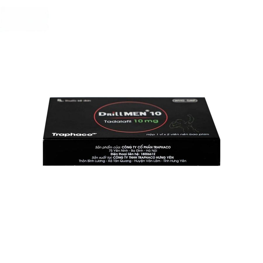 Viên uống Drillmen 10mg - điều trị rối loạn cương dương hiệu quả cho nam giới trưởng thành - đóng gói kín