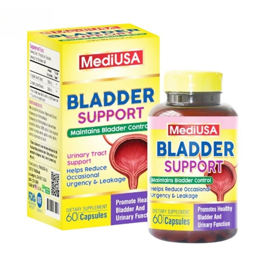 Viên uống MediUSA Bladder Support 60 viên - Hỗ trợ chức năng bàng quang, giảm tiểu són và tiểu nhiều lần cho người rối loạn bàng
