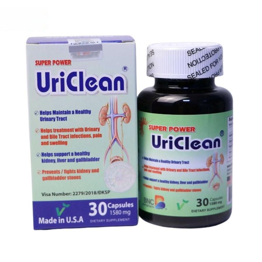 Viên uống Super Power UriClean 30 viên - Hỗ trợ sức khỏe tiết niệu, ngăn ngừa viêm nhiễm cho người lớn.