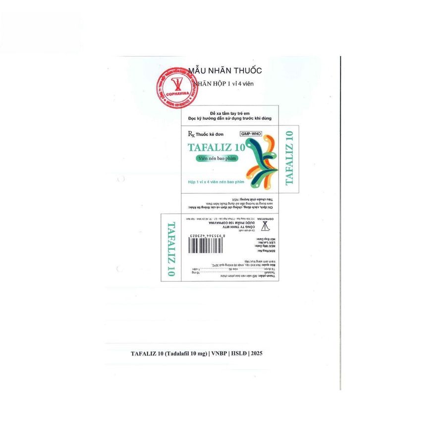 Viên uống Tafaliz 10mg - hỗ trợ cương dương cho nam giới trưởng thành - bản tiêu chuẩn