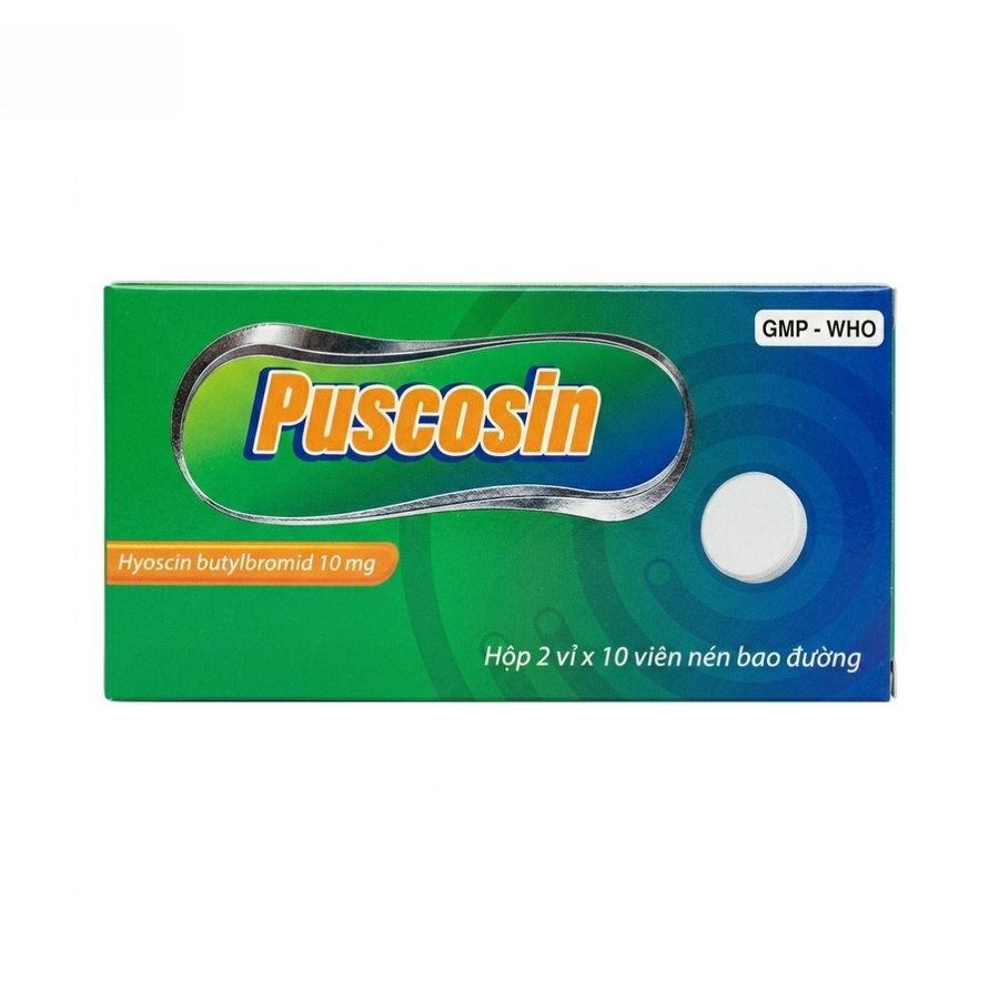 Viên uống Puscocin 10mg - Giảm co thắt đường tiêu hóa và tiết niệu cho người trưởng thành