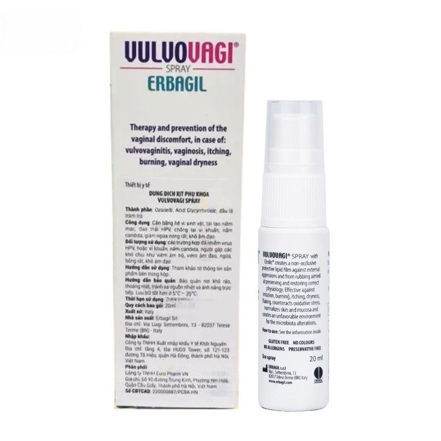 Dung dịch xịt Vulvovagi Spray - Chống HPV, kháng khuẩn, dưỡng ẩm cho phụ nữ bị viêm nhiễm vùng kín. - bản tiêu chuẩn