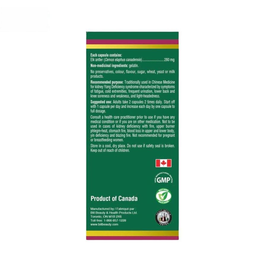 Viên uống Uncle Bill Pure Canadian ELK 280mg - Giảm đau lưng, mỏi gối do thận hư cho người mệt mỏi - mẫu mới
