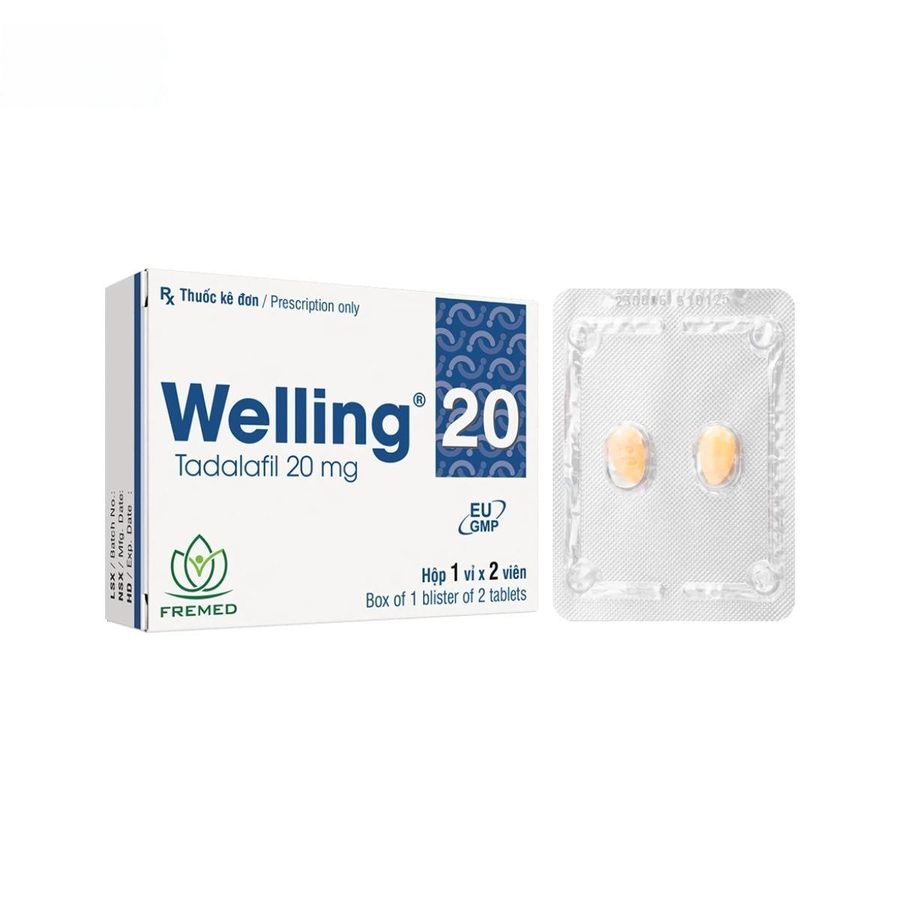 Viên uống Welling 20mg - Điều trị rối loạn cương dương ở nam giới trưởng thành - mẫu mới