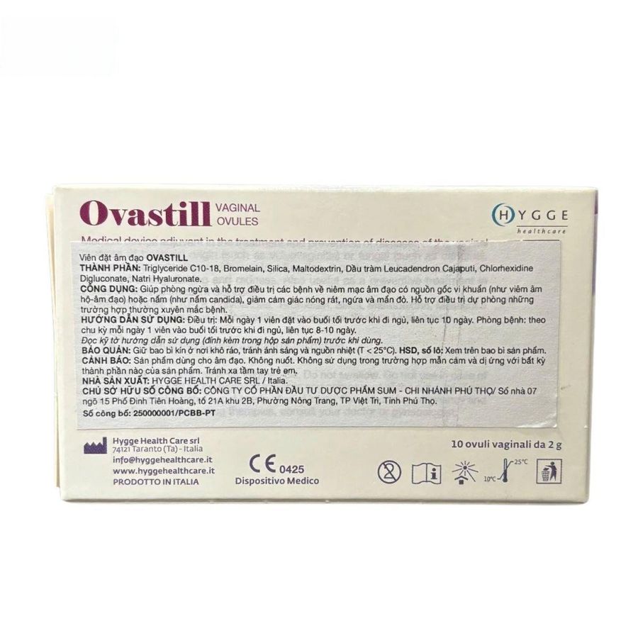 Viên đặt Ovastill - Hỗ trợ cải thiện viêm âm đạo, dưỡng ẩm cho phụ nữ bị viêm nhiễm - đóng gói kín