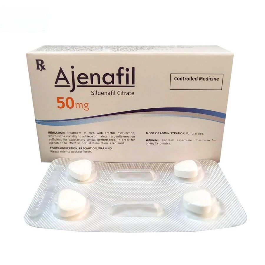 Viên uống Ajenafil 50mg - Điều trị rối loạn cương dương hiệu quả cho nam giới - mẫu mới