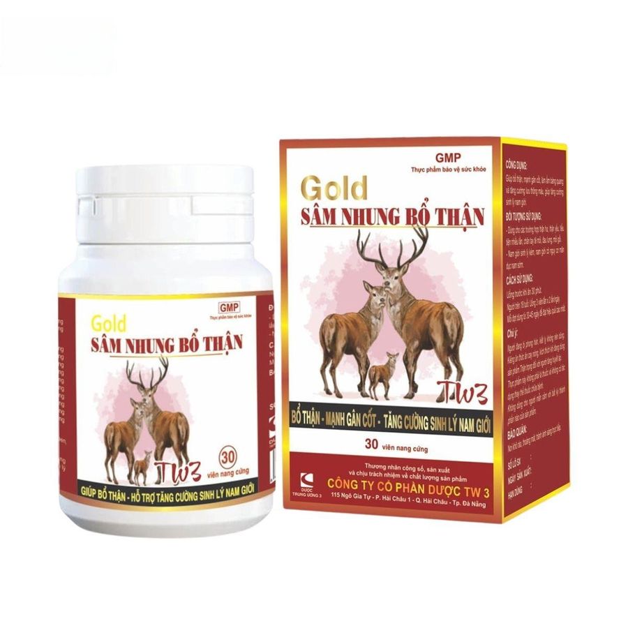 Viên uống Gold Sâm Nhung Bổ Thận TW3 - Bổ thận, tăng cường sinh lý nam giới trưởng thành. - giao nhanh