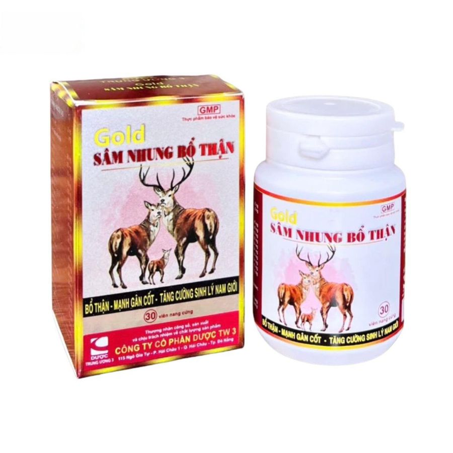 Viên uống Gold Sâm Nhung Bổ Thận TW3 - Bổ thận, tăng cường sinh lý nam giới trưởng thành. - bản tiêu chuẩn