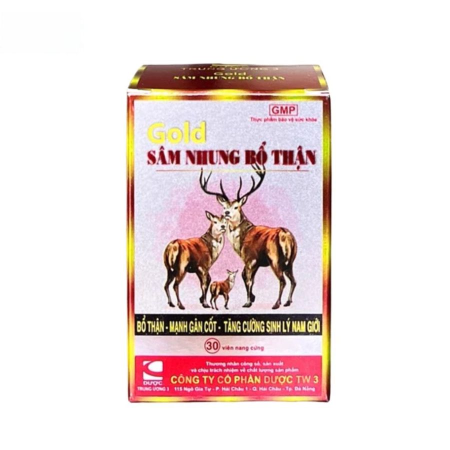 Viên uống Gold Sâm Nhung Bổ Thận TW3 - Bổ thận, tăng cường sinh lý nam giới trưởng thành. - đóng gói kín