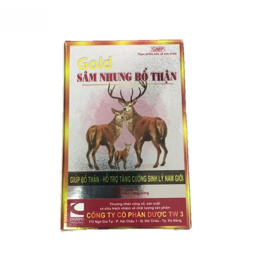 Viên uống Gold Sâm Nhung Bổ Thận TW3 - Bổ thận, tăng cường sinh lý nam giới trưởng thành. - hàng chuẩn
