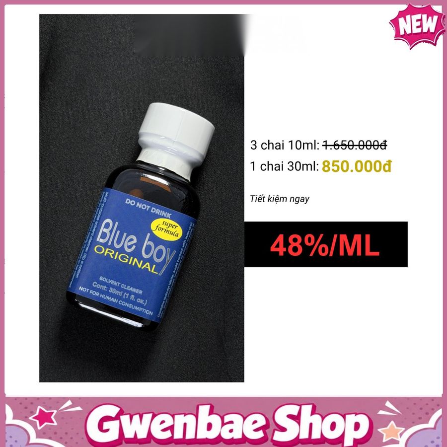 Chai Hít Cực Mạnh Lên Đỉnh Nhanh Popper Blue Boy 30ml - Gwenshop Chính Hãng