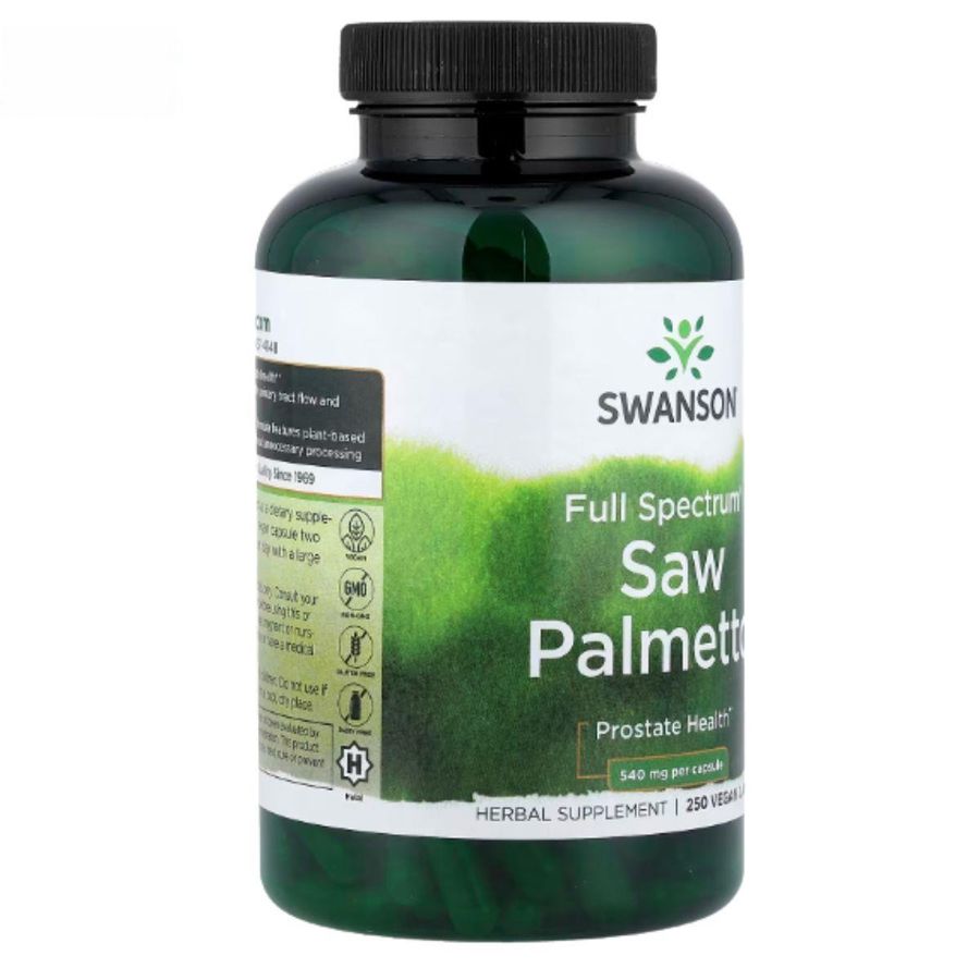 Viên uống Swanson Full Spectrum Saw Palmetto 540mg - Hỗ trợ cải thiện tiểu đêm, tiểu rắt cho nam giới - bản tiêu chuẩn