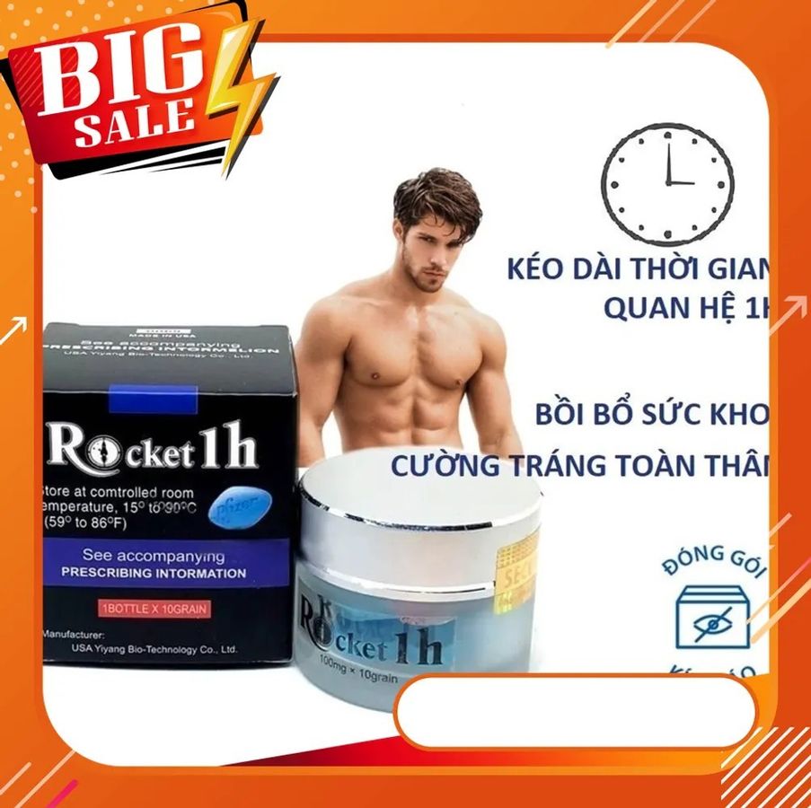 Rocket 1H- Viên uống hỗ trợ tăng cường sinh lý Nam hộp 10 viên