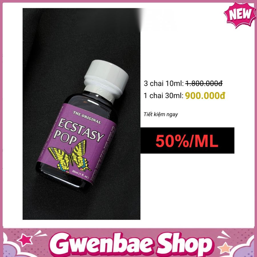 Chai Hít Cực Mạnh Lên Đỉnh Nhanh Popper Ecstasy Pop 30ml - Gwenshop Chính Hãng