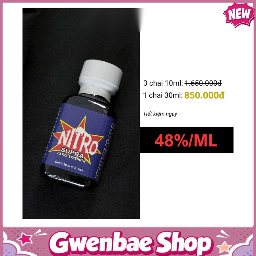 Chai Hít Cực Mạnh Lên Đỉnh Nhanh Popper Nitro 30ml - Gwenshop Chính Hãng