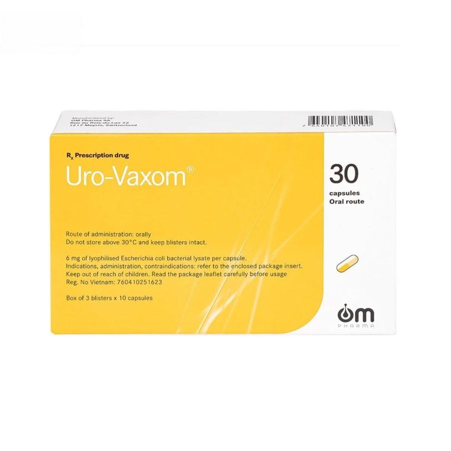 Viên uống Uro-Vaxom 6mg - tăng cường miễn dịch, phòng tái phát nhiễm khuẩn đường tiết niệu dưới cho người lớn - mẫu mới