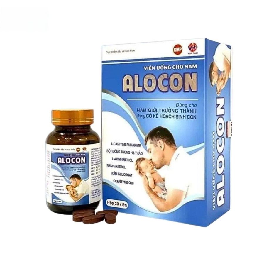 Viên uống Alocon 30 viên - Bổ thận, tráng dương, tăng cường sinh lý cho nam giới trưởng thành - bản tiêu chuẩn