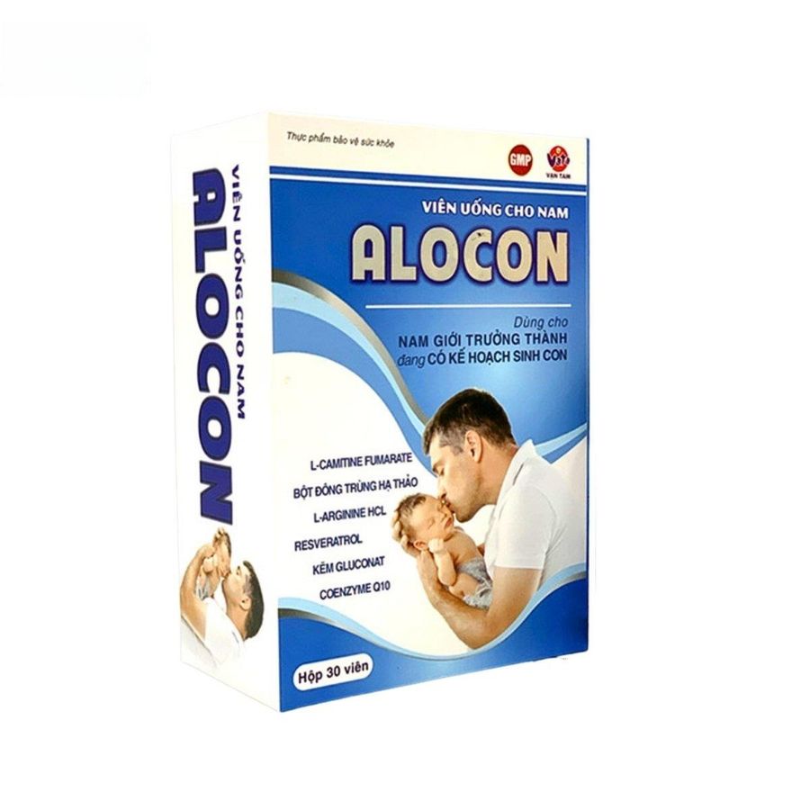 Viên uống Alocon 30 viên - Bổ thận, tráng dương, tăng cường sinh lý cho nam giới trưởng thành - đóng gói kín