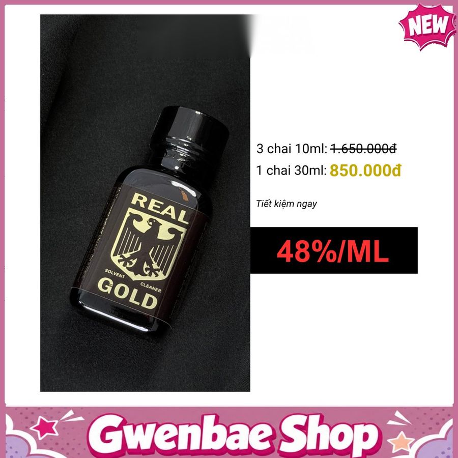 Chai Hít Cực Mạnh Lên Đỉnh Nhanh Popper Real Gold 30ml - Gwenshop Chính Hãng