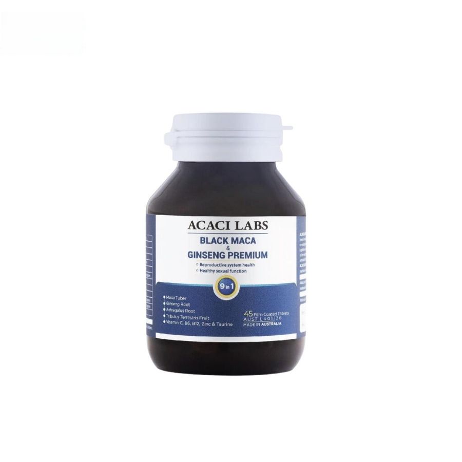 Viên uống Acaci Labs Black Maca & Ginseng Premium - Hỗ trợ sinh lý và giảm căng thẳng cho nam giới - bản tiêu chuẩn
