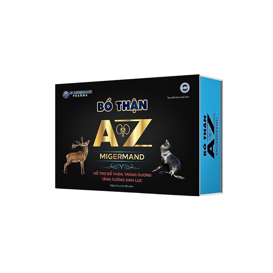 Viên uống Bổ Thận AZ Migermand - Hỗ trợ bổ thận tráng dương, tăng cường sinh lực cho nam giới trưởng thành - mẫu mới