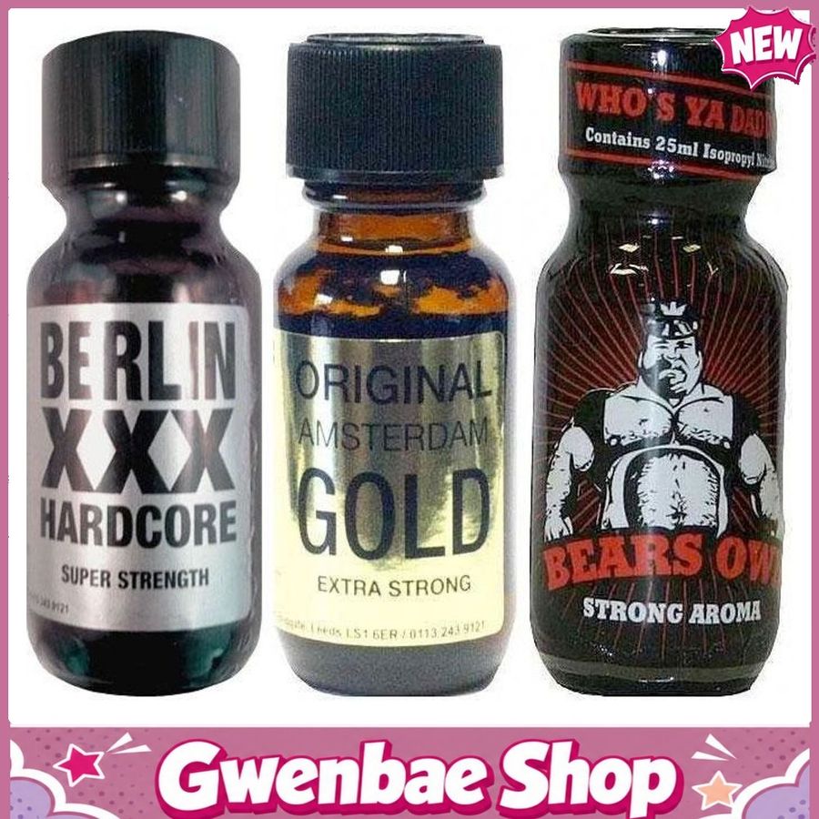 Chai Hít Tăng Khoái Cảm Kích Thích Bao Phê Popper Berlin-Amsterdam-Bears - 25ml Aroma Multi - Gwenshop Chính Hãng