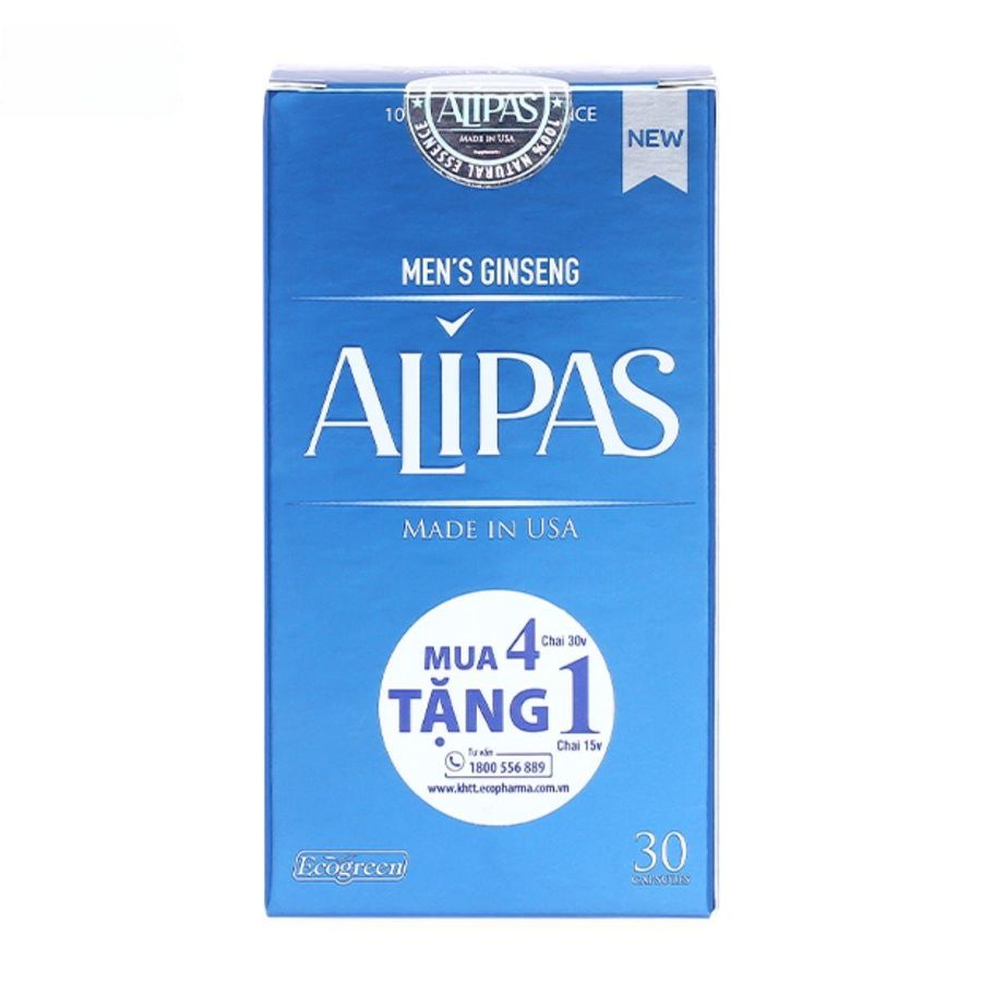 Viên uống Men’s Ginseng Alipas - Tăng cường sinh lý, cải thiện rối loạn sinh lý nam cho nam giới từ 18 tuổi trở lên - mẫu mới