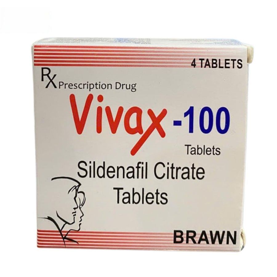 Viên uống Vivax-100 Brawn 100mg - điều trị rối loạn sinh lý nam cho nam giới trưởng thành - giao nhanh