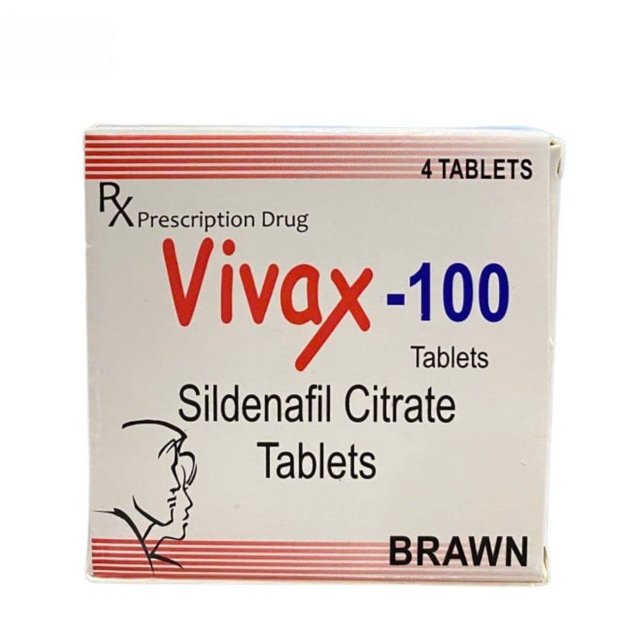 Viên uống Vivax-100 Brawn 100mg - điều trị rối loạn sinh lý nam cho nam giới trưởng thành - mẫu mới