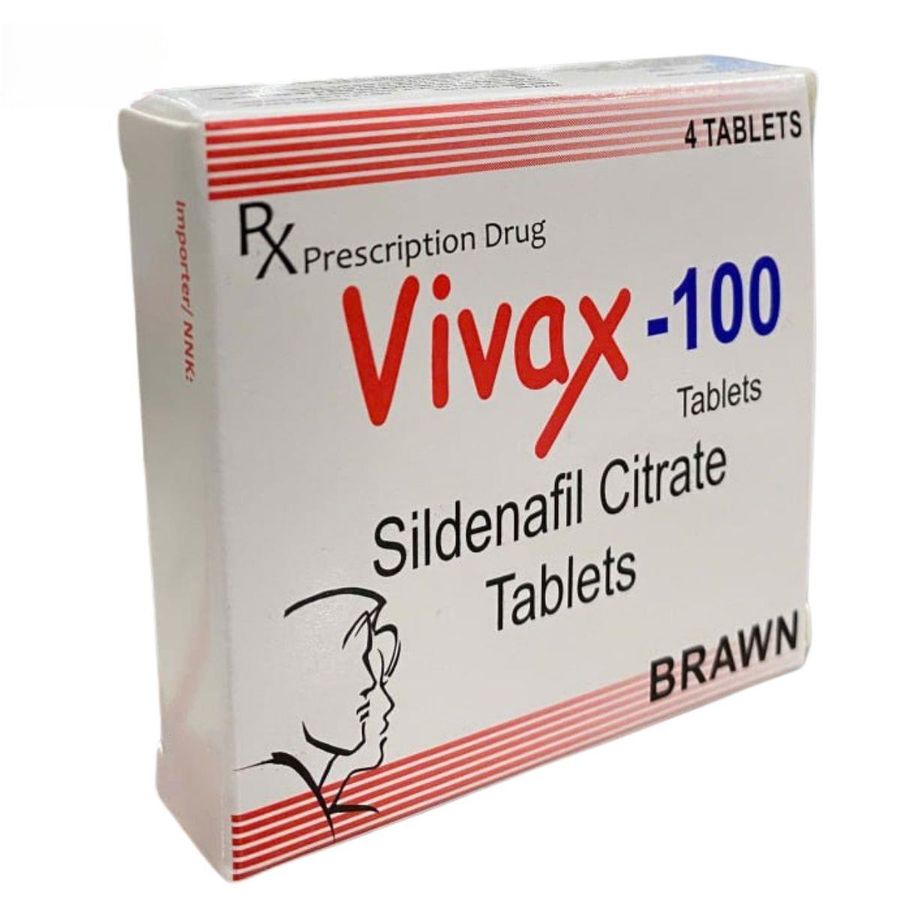 Viên uống Vivax-100 Brawn 100mg - điều trị rối loạn sinh lý nam cho nam giới trưởng thành - bản tiêu chuẩn