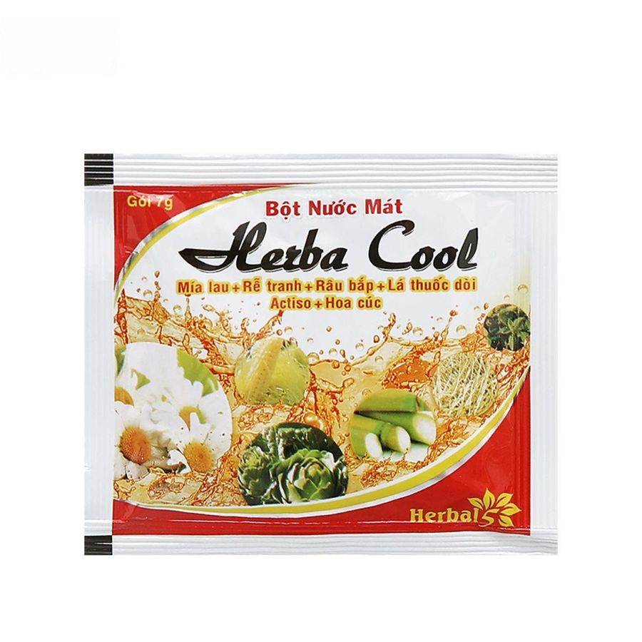 bột nước mát herba cool 7g - thanh nhiệt, lợi tiểu cho người lớn và trẻ em - hàng chuẩn