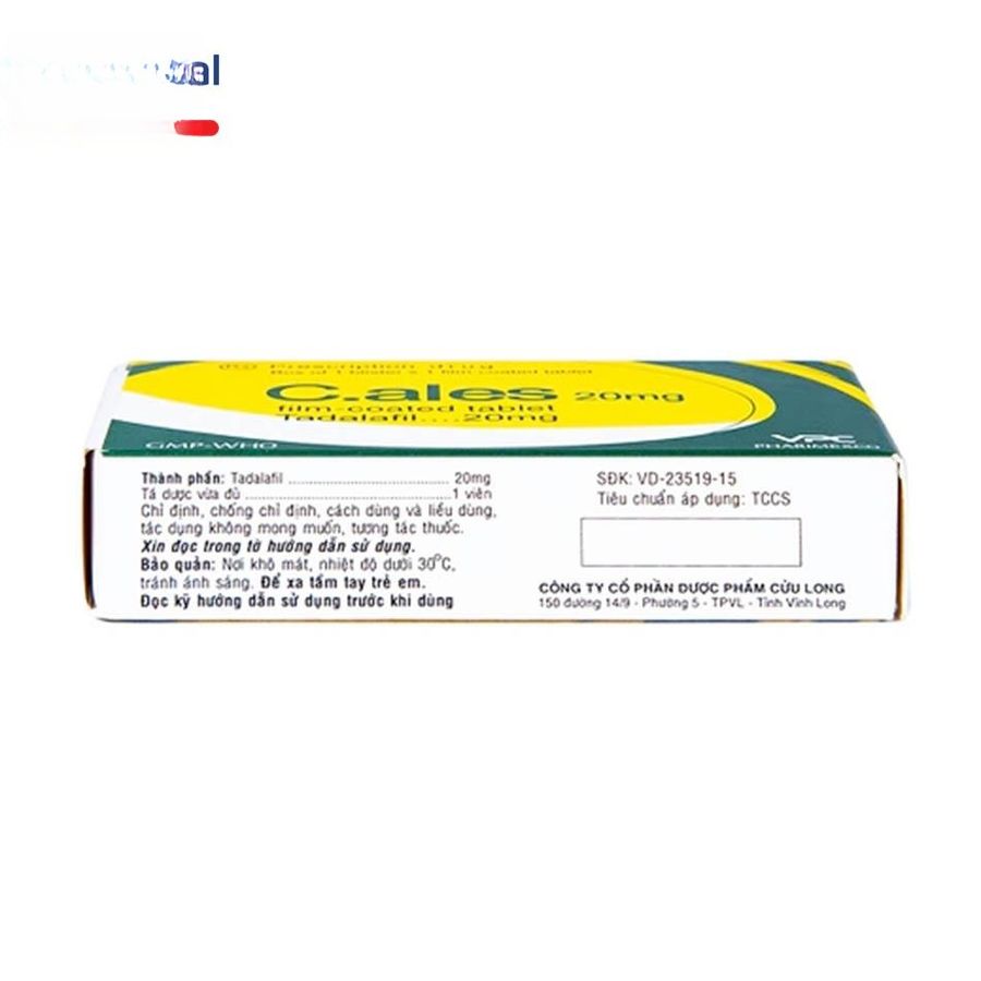 Viên uống C.ales 20mg - điều trị rối loạn sinh lý nam, nhanh về đích cho nam giới - đóng gói kín