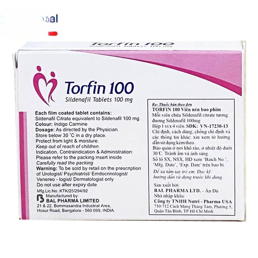 Viên uống Torfin 100 - Điều trị rối loạn sinh lý nam hiệu quả cho nam giới - hàng có sẵn
