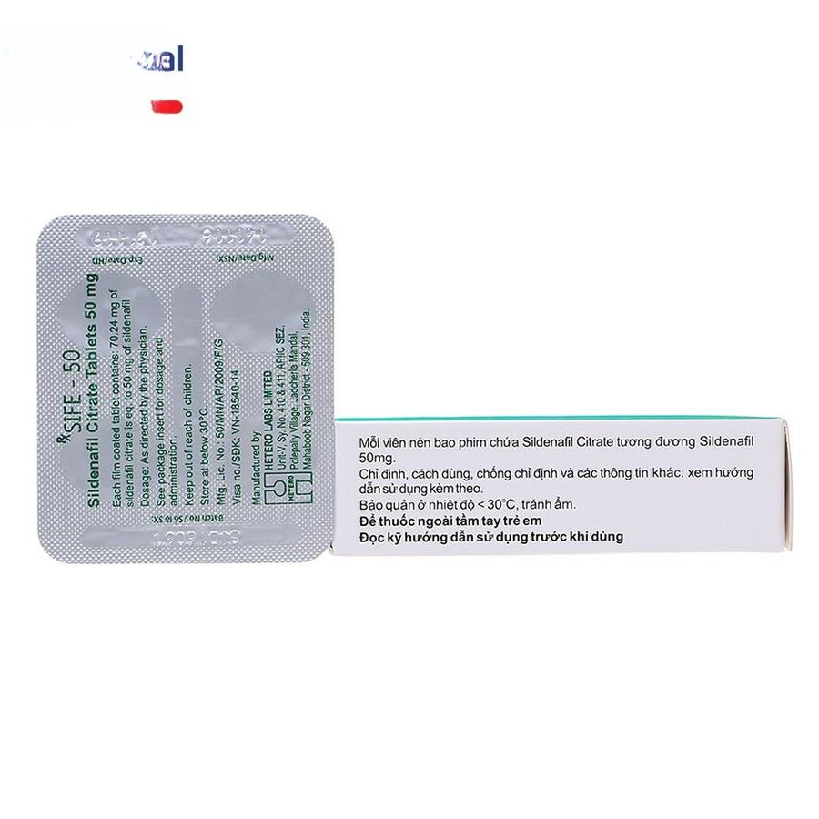 Viên uống Sife 50mg - Điều trị rối loạn sinh lý nam hiệu quả cho nam giới - đóng gói kín