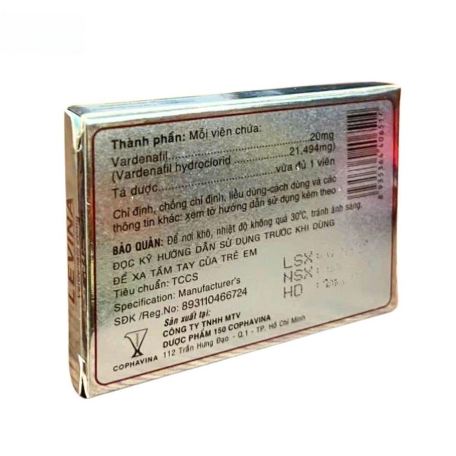 Viên uống Levina 20mg - cải thiện rối loạn sinh lý nam cho nam giới - giao kín đáo