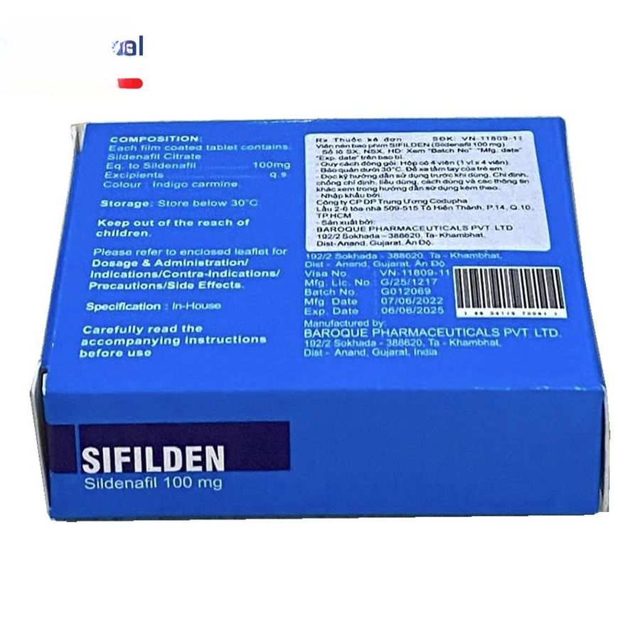 Viên uống Sifilden 100mg - điều trị rối loạn sinh lý nam cho nam giới - hàng có sẵn