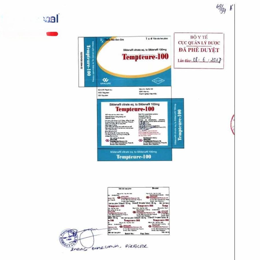 Viên uống Temptcure-100 100mg - điều trị rối loạn sinh lý nam cho nam giới - giao nhanh